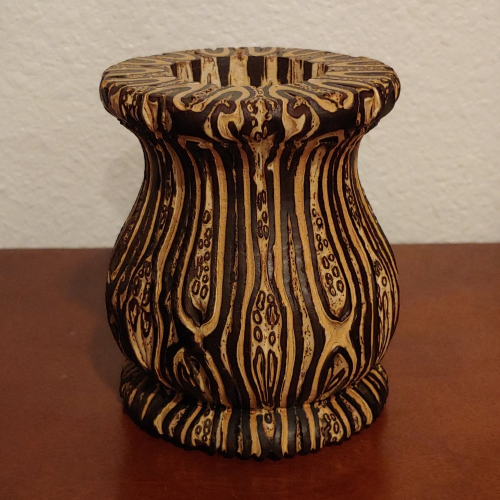 Vintage New Zealand Ponga Hand-Craft Wood Vase